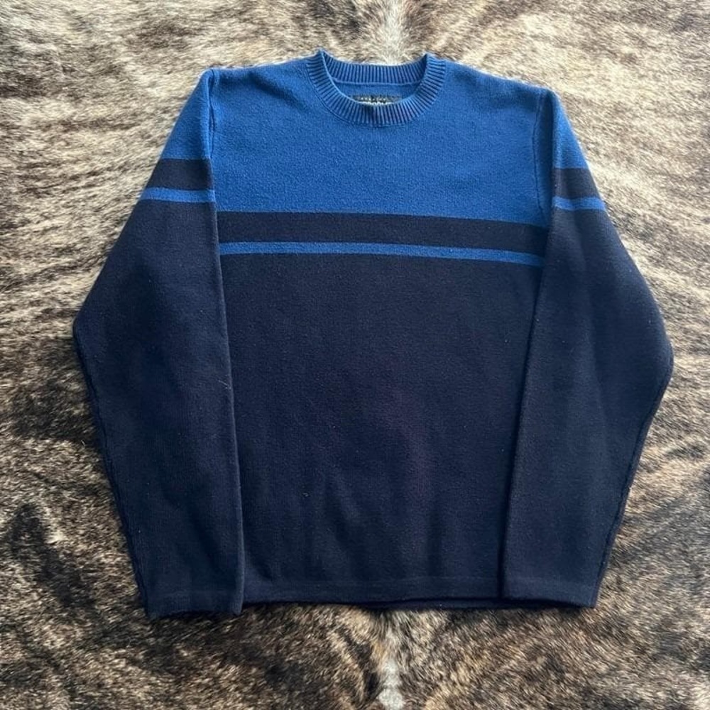 Vintage Abercrombie & Fitch Sweater Men's Large Blue 2000s Y2K Striped